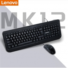 Lenovo MK12 Σετ Πληκτρολόγιο & Ποντίκι Ενσύρματο, Αγγλικό US, Μαύρο
