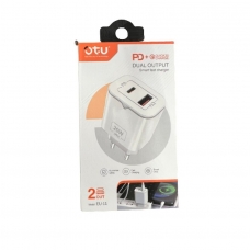 Otu Φορτιστής Χωρίς Καλώδιο με Θύρα USB-A και Θύρα USB-C 20W Λευκός
