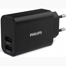 Philips Φορτιστής Τοίχου 2x USB, 17W / DLP2620-12