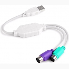 Powertech Καλώδιο USB Αρσενικό σε 2x PS2 Θηλυκό, 0.20m, Λευκό / CAB-U047
