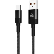 Powertech Eco Round Braided USB 2.0 Καλώδιο USB-C Αρσενικό σε USB-A Αρσενικό 1m, Μαύρο