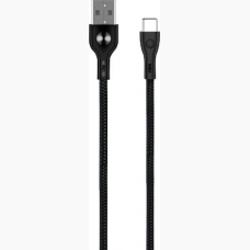 Powertech Braided USB 2.0 Cable USB-C male - USB-A male Μαύρο 1m