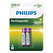 PHILIPS επαναφορτιζόμενη μπαταρία 800mAh, AAA HR03 Micro, (Συσκευασία 2 τεμ.)