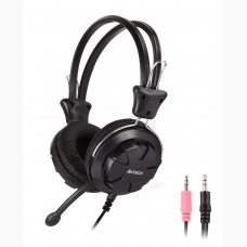 A4TECH Headset, 3.5mm, 40mm ακουστικά stereo, μαύρα