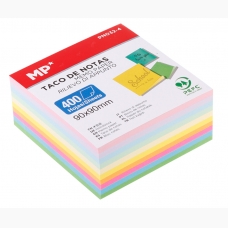 MP αυτοκόλλητα χαρτάκια σημειώσεων, 90x90mm, 400τμχ, χρωματιστά