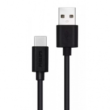 PHILIPS καλώδιο USB σε USB Type-C, 1.2m μαύρο