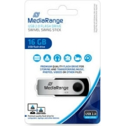 MediaRange USB 2.0 Flash Drive 16GB, Black/Silver