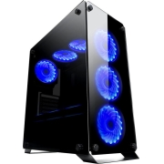 Powertech Gaming case, full tempered glass, 4x Dual ring RGB fans