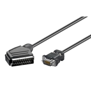 Powertech SCART 21p M/VGA - M - 1.5m - Black