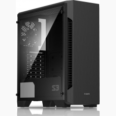 ZALMAN PC case S3 TG, midi tower, 424x196x462mm, 3x fan, διάφανο πλαϊνό