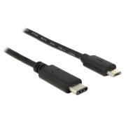 Powertech Καλώδιο USB Type-C σε USB Micro 1m, μαύρο