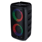 Powertech φορητό ηχείο 10W RMS, FM, 2400mAh, RGB, μαύρο