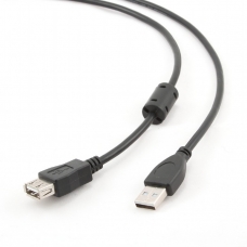 GEMBIRD Καλώδιο USB 2,0 A/A M/F 1,8M W. Black