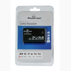 Powertech Card Reader All in one, USB, 480Μbps, LED, μαύρο