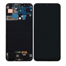 Γνήσια Οθόνη LCD με Μηχανισμό Αφής και Πλαίσιο για Samsung Galaxy A50 A505F - Χρώμα: Μαύρο