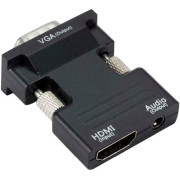 Powertech Αντάπτορας HDMI σε VGA με 3.5mm, Μαύρος / CAB-H120