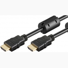 Powertech καλώδιο HDMI 1.4, CCS, Gold Plug, 30AWG, μαύρο, 0.5m
