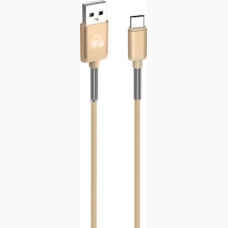 Powertech Regular USB 2.0 Cable USB-C male - USB-A male 1m Gold