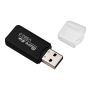 Powertech mini card reader, Micro SD card, μαύρο