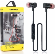 AWEI Bluetooth Headset Wireless Stereo Earphone, με μαγνήτη, Black, Red