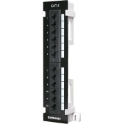 Manhattan Patch Panel για Rack 1U 12 Θυρών, Cat6, UTP, Επίτοιχο, Μαύρο