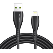 Awei Kαλώδιο USB σε Lightning, 2.4A, 1m, μαύρο