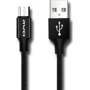 Awei Καλώδιο Ταχείας Φόρτισης και Δεδομένων USB 2.0 σε Micro USB με υφασμάτινη επένδυση, 1m, μαύρο