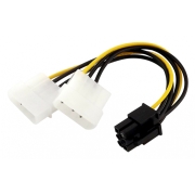 Powertech Καλώδιο PCI-E 6pin σε 2x molex IDE 4pin, 10cm