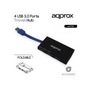 APPROX Travel Hub 4 Usb 3.0 Ports Black