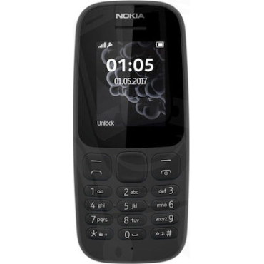 NOKIA 105 (2017) Dual Sim Black με Ελληνικό Μενού