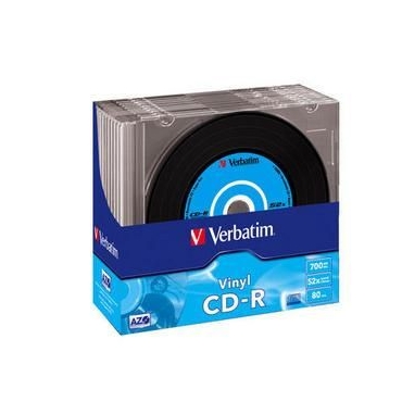 CD-R Verbatim AZO 700MB 52x Vinyl Surface 10pck Slim