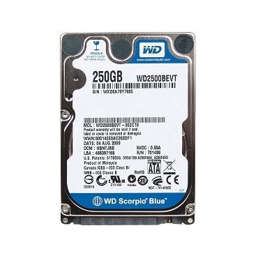 ΔΙΣΚΟΣ WD Scorpio Blue 250GB, 5400RPM - 8MB Cache SATA 3.0GB/S