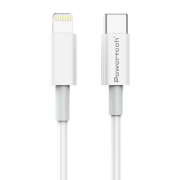 Powertech Καλώδιο USB-C σε Lightning, 20W, PD, 1m, Λευκό