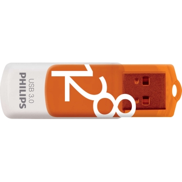 Philips Vivid 128GB USB 3.0 Stick, Λευκό - Πορτοκαλί