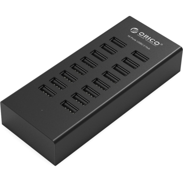 ORICO USB 2.0 Hub 16 Θυρών με σύνδεση USB-A, Θύρα Φόρτισης & Εξωτερική Παροχή Ρεύματος