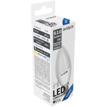 Avide LED Κερί 7W E14 Ψυχρό 6400K Value