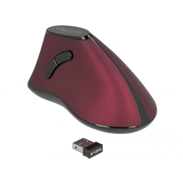 DELOCK εργονομικό vertical mouse, Οπτικό, ασύρματο, 5 buttons