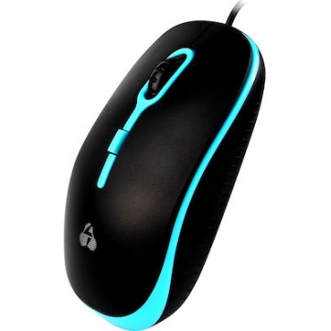 Powertech wired optical mouse 3D - Black / Cyan