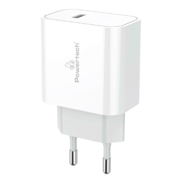 Powertech Φορτιστής Χωρίς Καλώδιο με Θύρα USB-C 20W Power Delivery, Λευκός / PT-978