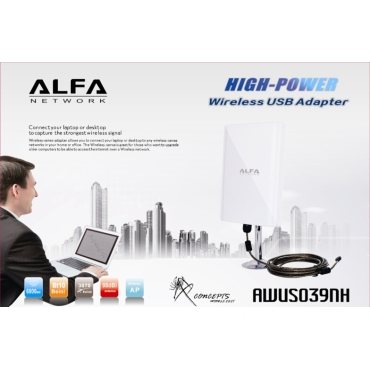 ΚΕΡΑΙΑ ALFA NETWORK HIGH POWER WIRELESS USB ADAPTER 98dBi / 2.4GHz