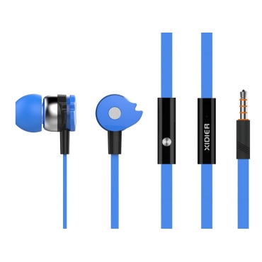 Celebrat Earphones με Mικρόφωνο, 10mm, 3.5mm, 1.2m Flat, Μπλε